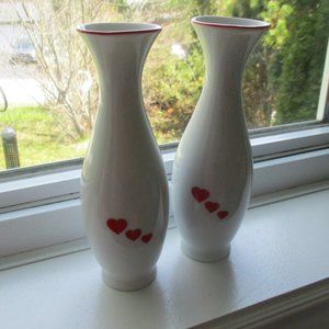 Vintage FTD Bud Vase, set of 2: 1986, valentine's day, cottagecore, hearts